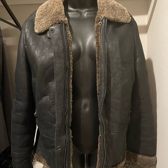 Real shearling bomber jacket women’s large - Picture 1 of 5